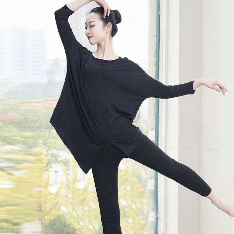 舞蹈练功服女套装现代古典舞服装成人宽松莫代尔形体艺考跳舞上衣