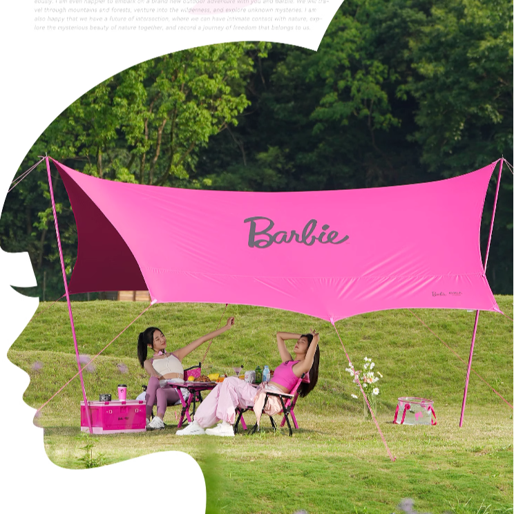 【原始人x芭比套装】彩胶户外桌椅露营全套装备大号防晒彩胶遮阳棚