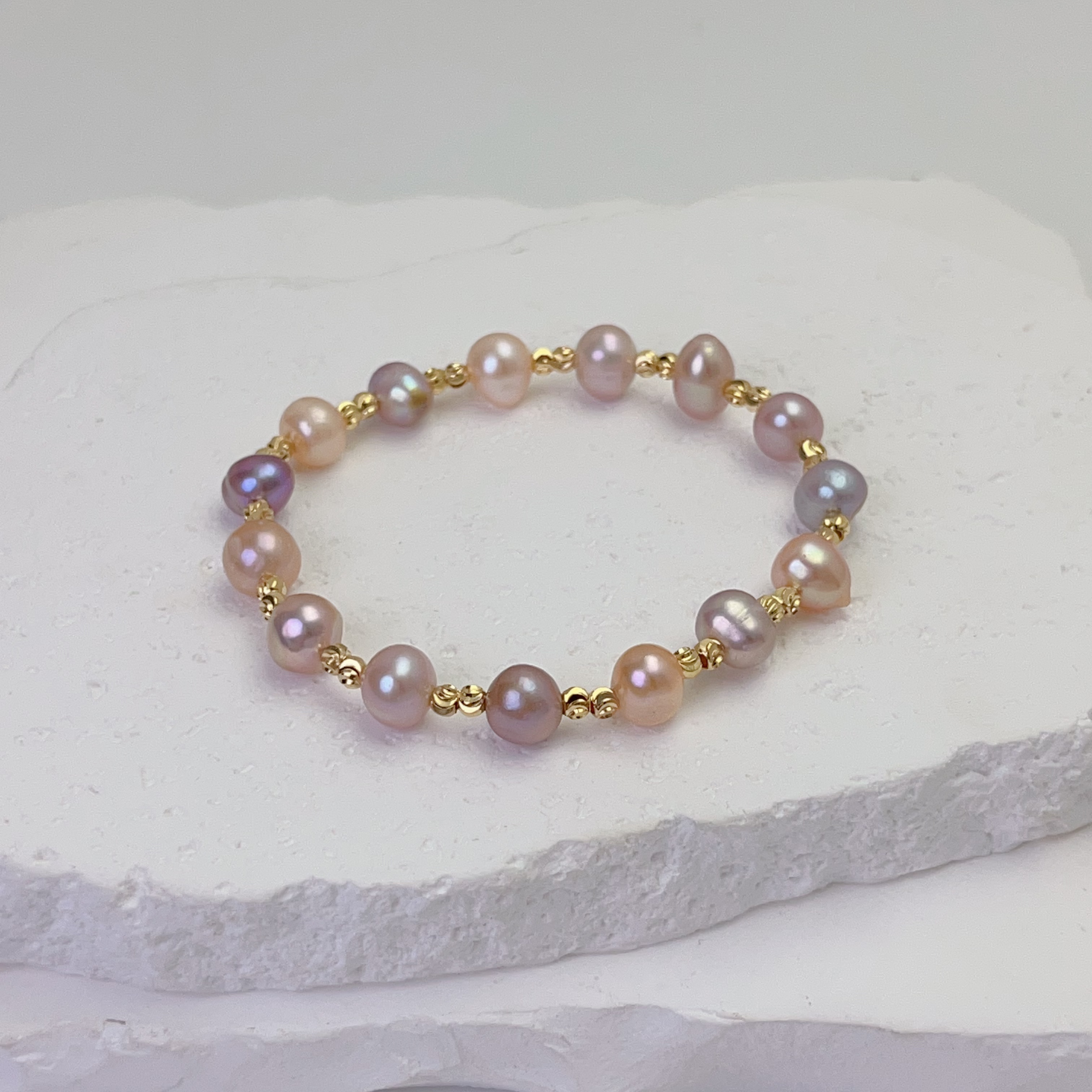 S【彩霞y】约5-7mm淡水无核珍珠手链经典百搭气质轻奢   DSL00569-1