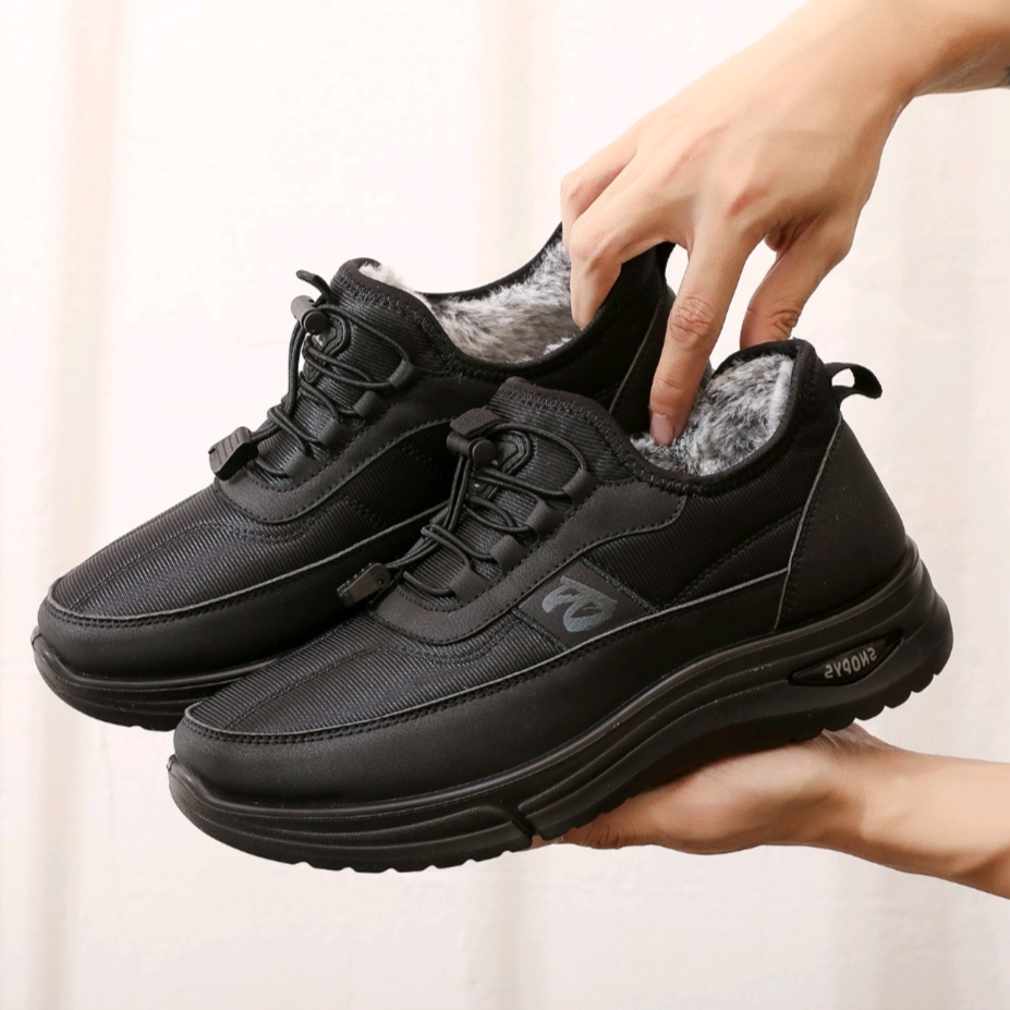 冬季老北京布鞋男款棉鞋加绒防滑保暖爸爸鞋舒适软底休闲老年人鞋