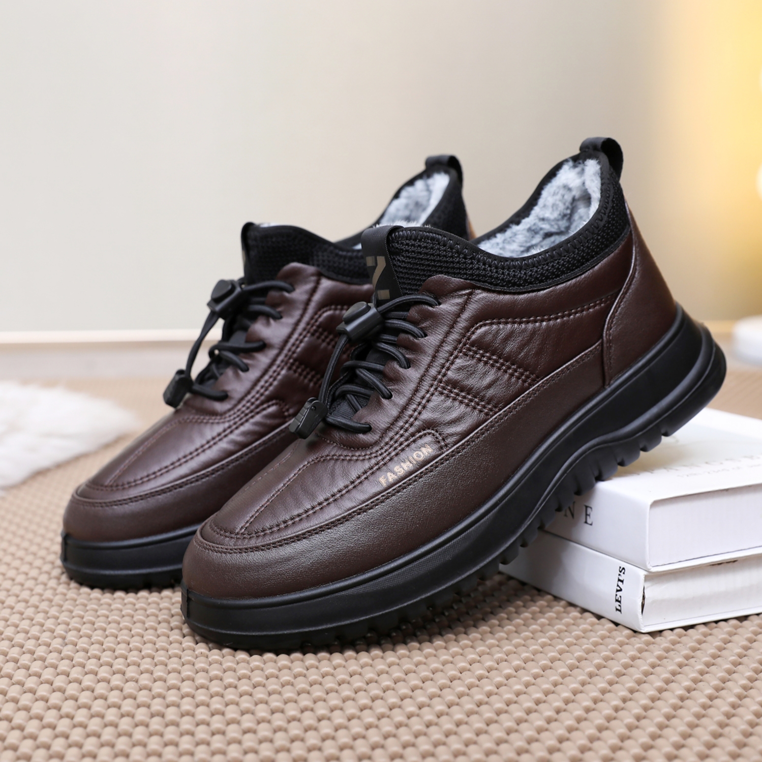 冬季老北京布鞋男棉鞋加厚保暖中老年爸爸运动防水厚底防滑老人鞋