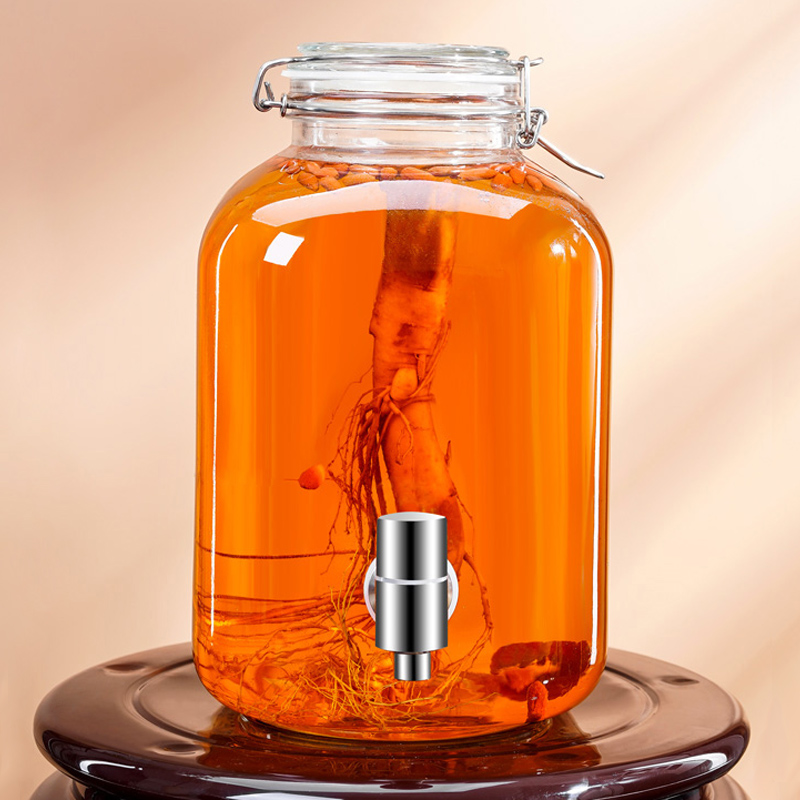 人参泡酒专用玻璃瓶家用高档密封加厚带龙头空瓶酒瓶酒坛酒罐酒缸