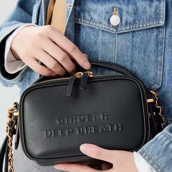 DEEP BREATH新款时尚女包牛皮复古相机包单肩斜挎AB10263