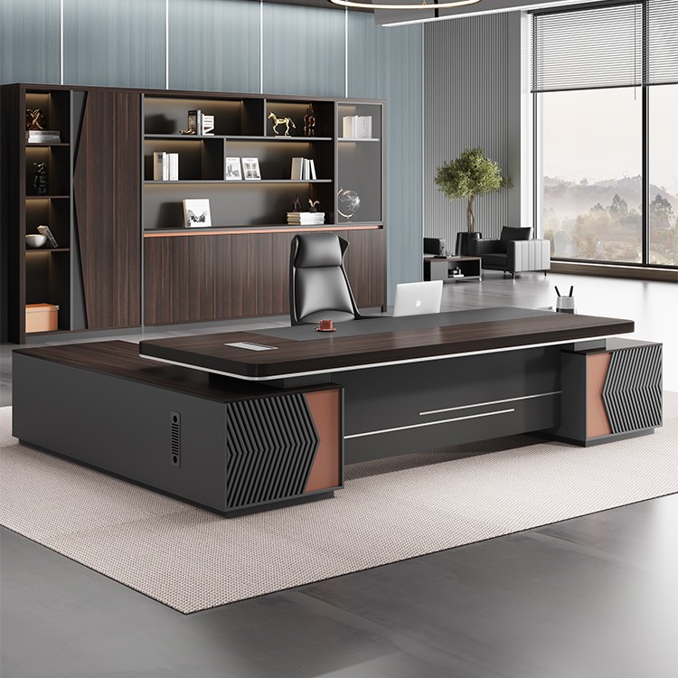 老板办公桌椅组合简约现代轻奢总裁桌主管大班台董事长办公室家具