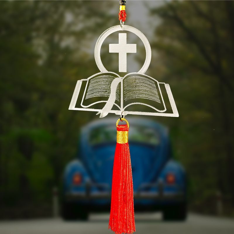 车内礼品晶莹透亮车载吊坠后视镜挂饰创意生命十字架挂件装饰品