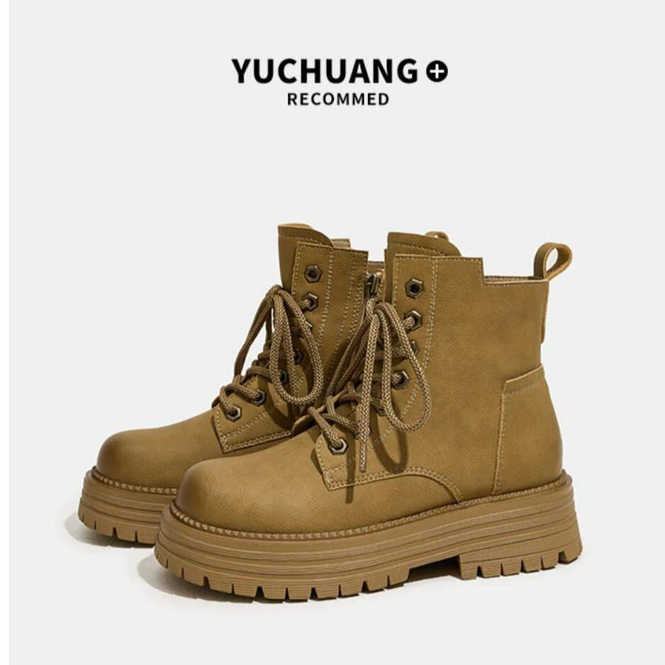 真皮马丁靴女短靴2024秋冬新款复古简约百搭旅游踢不烂防水大黄靴