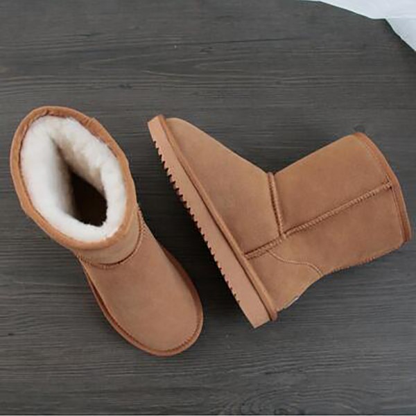 羊皮毛一体雪地靴女中筒2025新款冬季加厚短靴东北防滑羊毛棉鞋