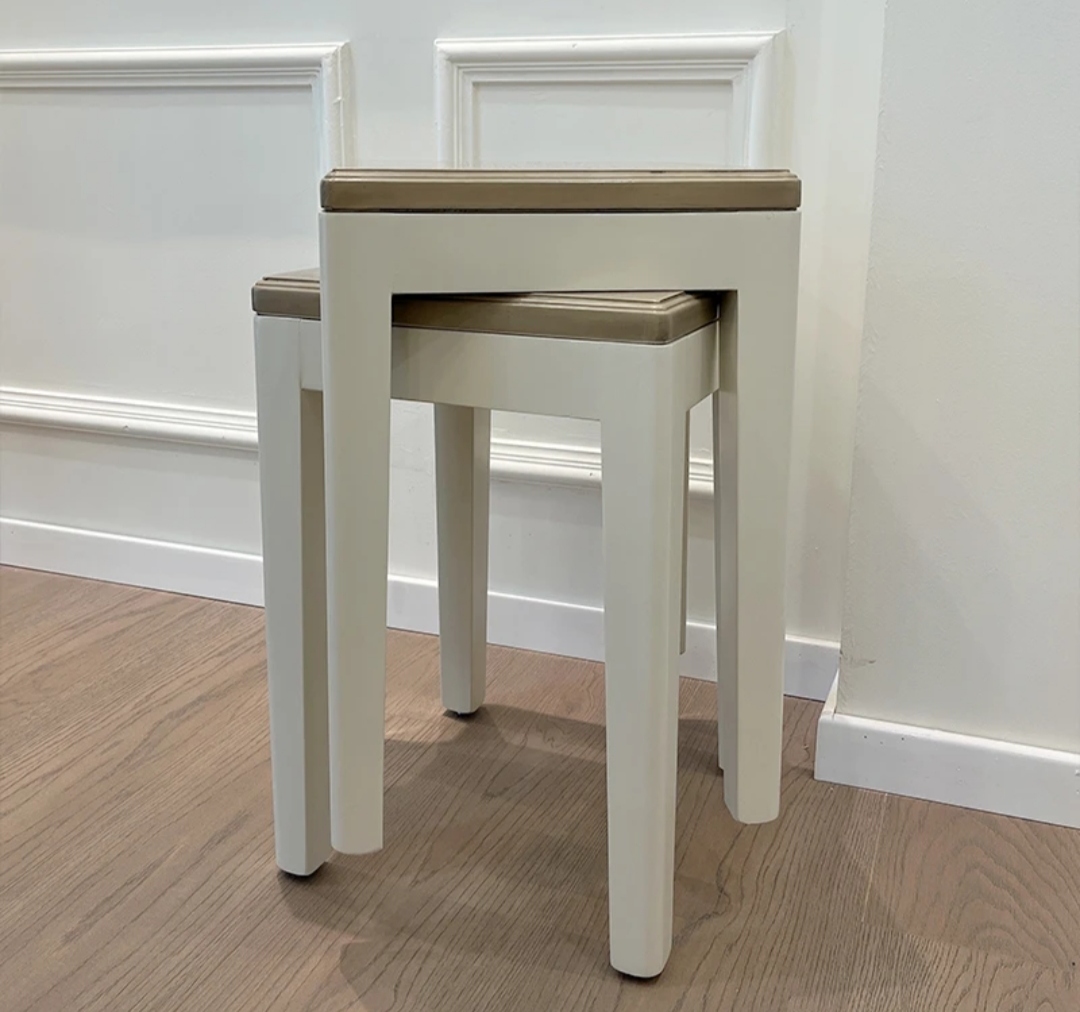 美式全实木高凳子简约家用客厅餐厅北欧餐桌凳设计可叠放餐凳简约