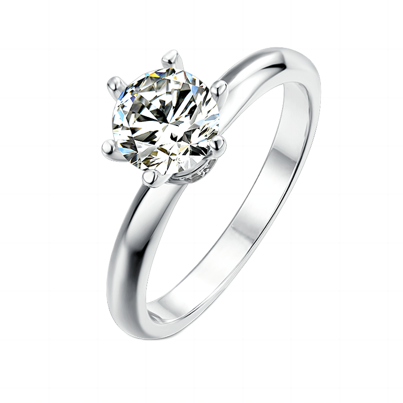 莫桑石经典光壁围脖18K金镶嵌高品质莫桑钻时尚简约精致女款戒指