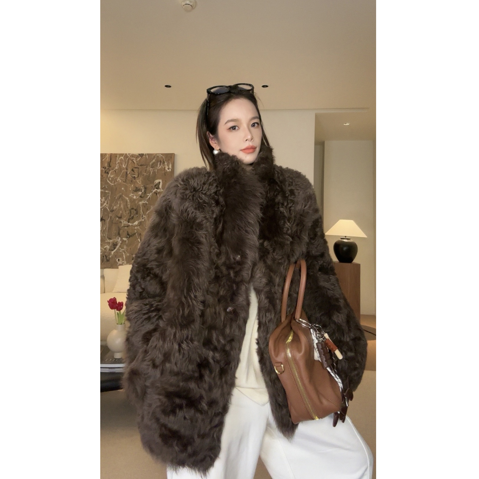 【李嗨嗨 LEHEIHEI】 托卡皮毛一体短外套皮草翻领 24FW / 248318