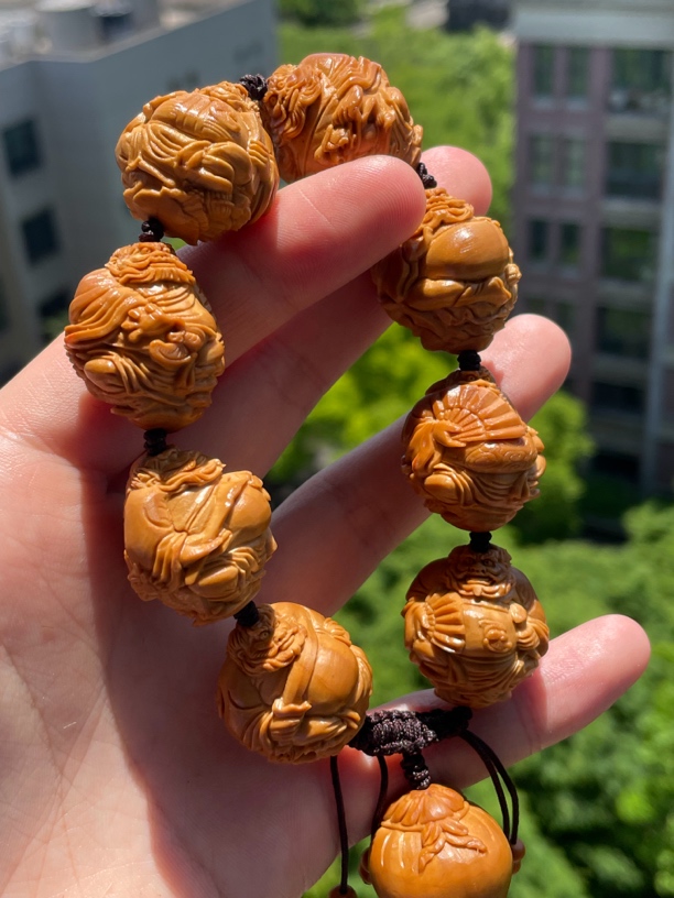 橄榄核核雕尺寸24骑兽钟馗手工文玩手串手持精品核雕核质红润