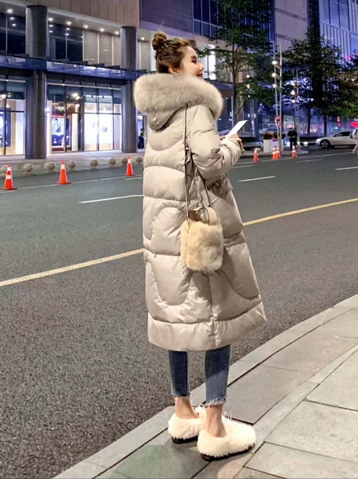 裁剪纸样女长款棉服