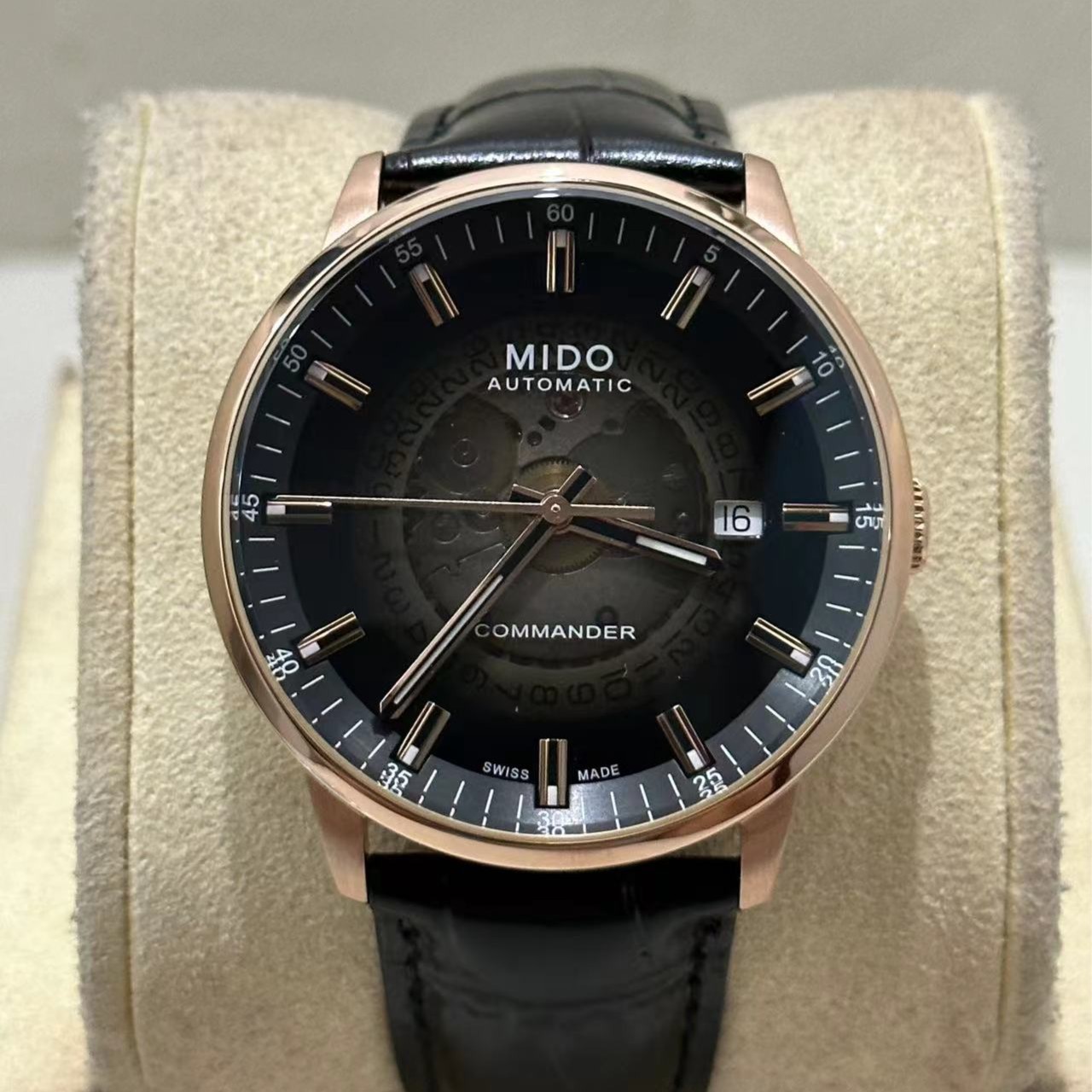 99新 Mido/美度 指挥官/臻耀/男机械腕表黑盘/M021/公价8500/40MM