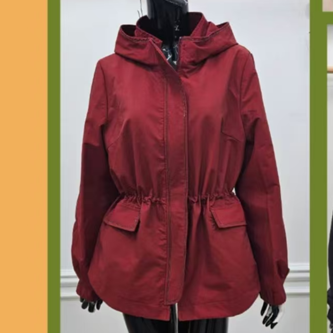 考世茂韩国女装2025新品短款收腰风衣休闲时尚百搭抽绳防风