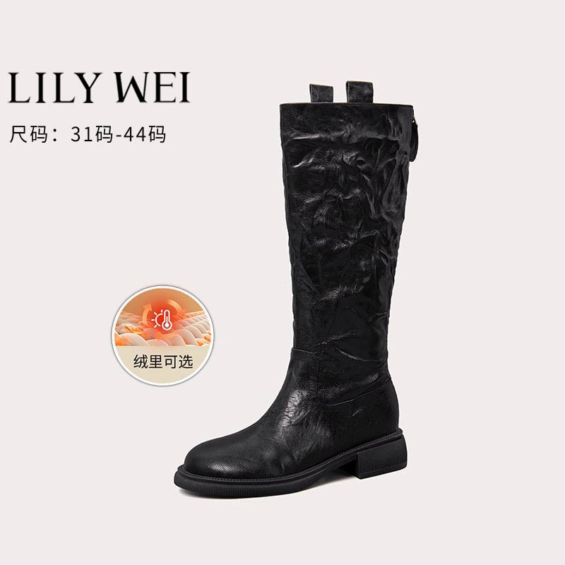 微瑕 介意勿拍  Lily Wei【西部往事】靴子2025新款秋冬真皮百搭