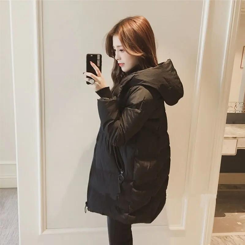伊曼轻薄羽绒服服2023年冬装新款韩系小个子150中长款加厚黑