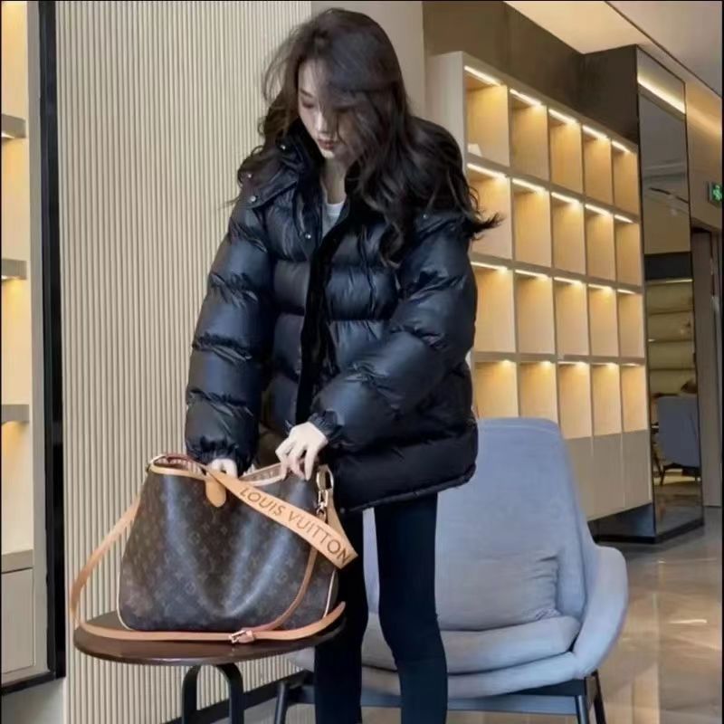 反季羽绒棉服女短款2023秋冬新款韩版宽松连帽加厚保暖棉衣棉袄款