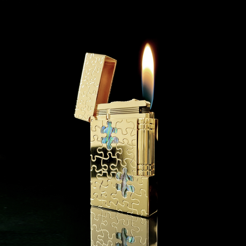 法国都柏特朗声充气打火机铜侧滑钢琴音个性高端男火机高端