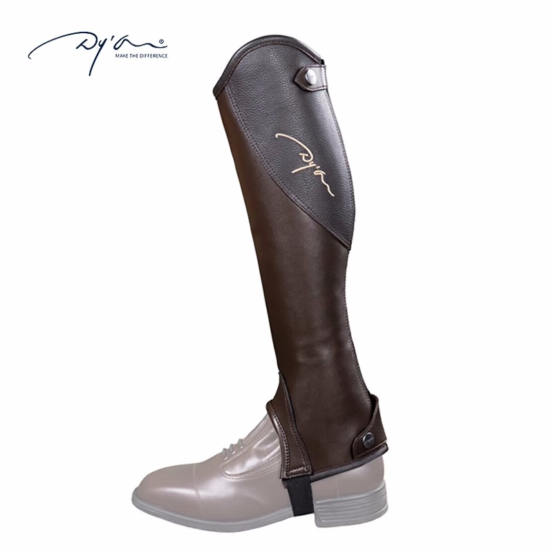 儿童骑马护腿牛皮马术护腿chaps比利时dyon品牌保护小腿舒适柔软