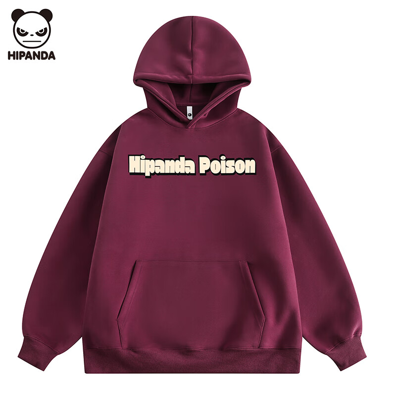 HI PANDA你好熊猫嘻哈连帽卫衣男秋冬季新款宽松潮流休闲青年潮牌