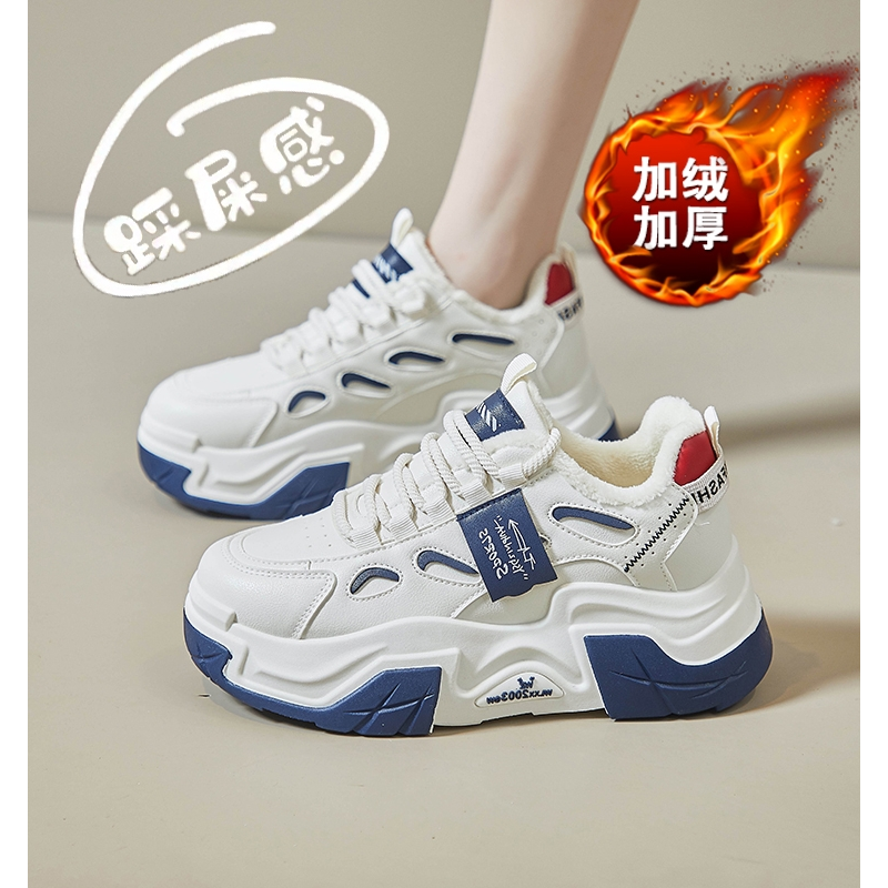 李宁国潮踩屎感运动鞋女2023新款冬季加绒加厚二棉鞋子学生跑步老