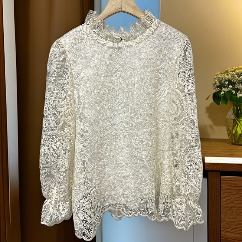 法式设计感蕾丝花边内搭外穿上衣