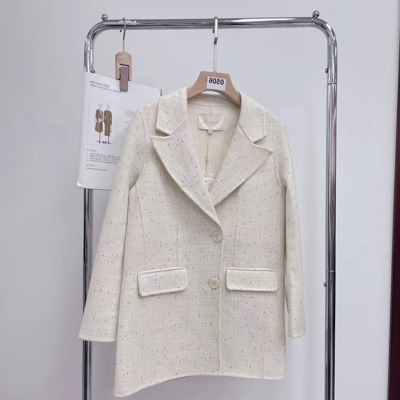 双面绵羊毛呢大衣女2024中长款保暖外套【51M172】