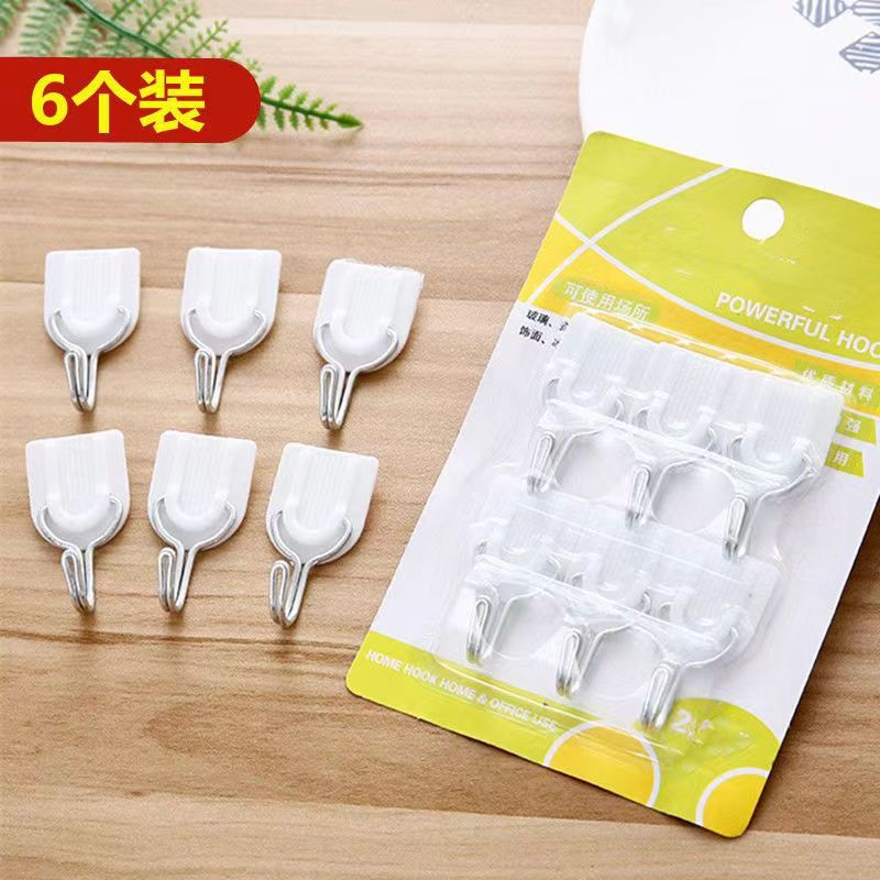 挂钩~卡6个~ （北欧简易粘贴装饰挂钩厨房卫生间浴室门后粘贴挂钩）