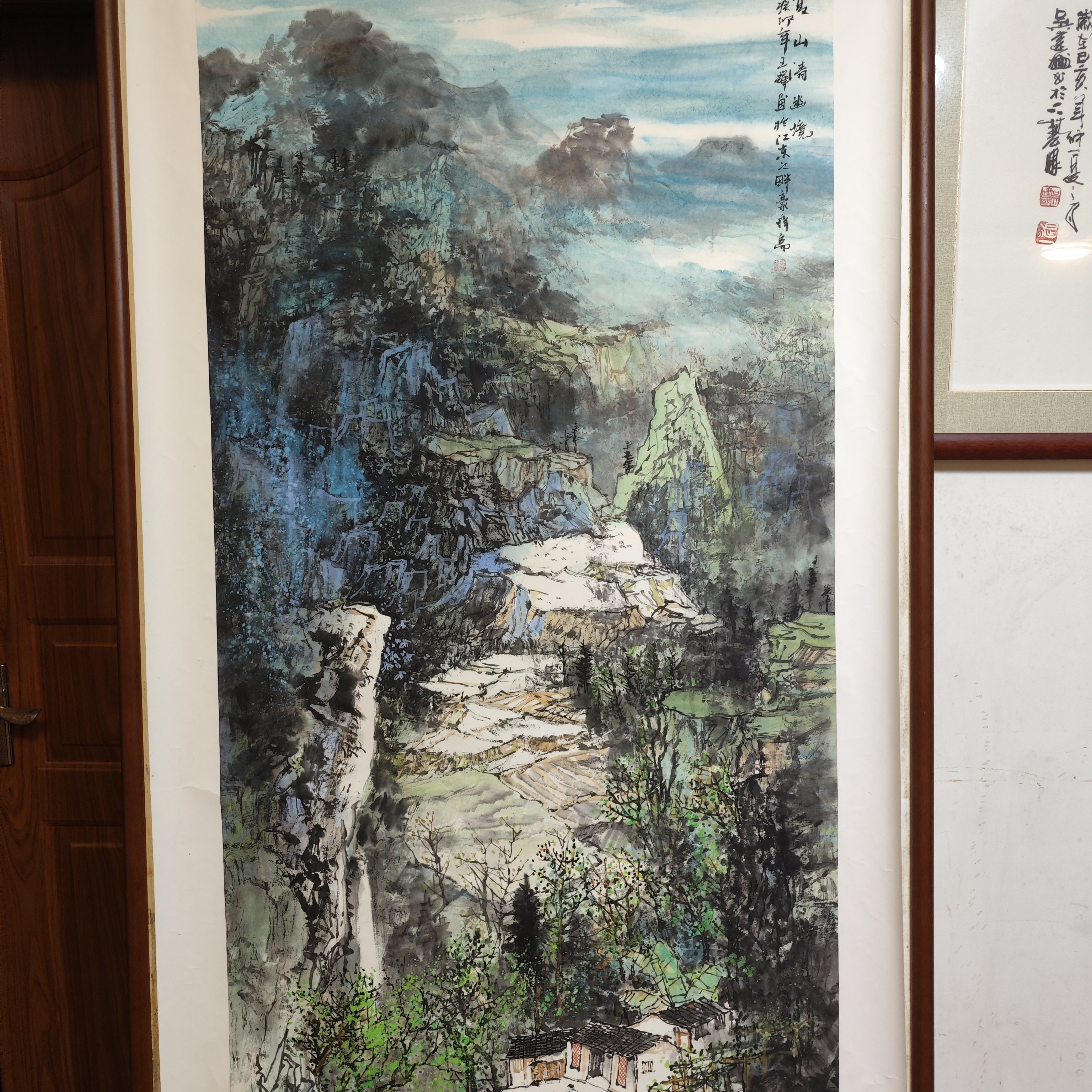 大红袍王辉老师揉纸画夏山清幽138x70大美河山入册