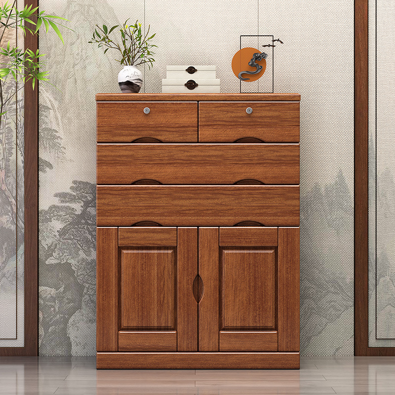 胡桃木实木斗柜家用客厅靠墙储物柜小户型实木大容量多层收纳柜