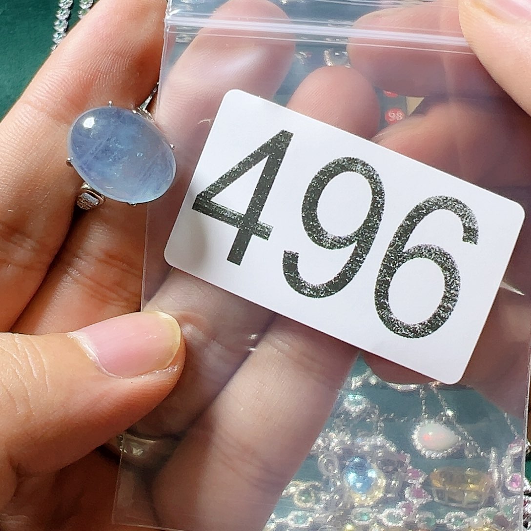 海蓝宝石戒圈银S925镶嵌