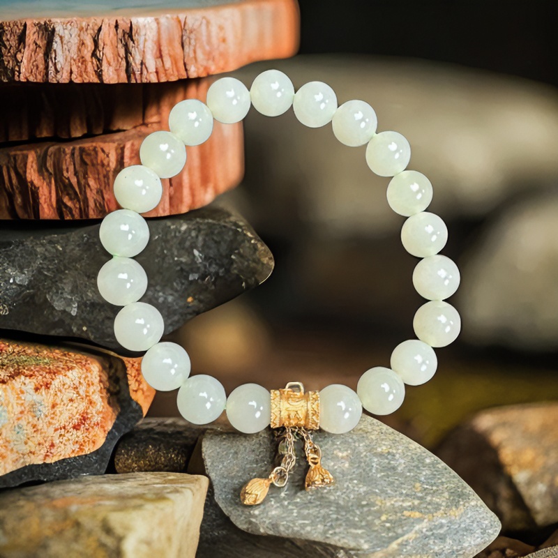 天然和田玉气质百搭时尚精美卡8女士镶嵌轻奢手链国风母亲节礼物