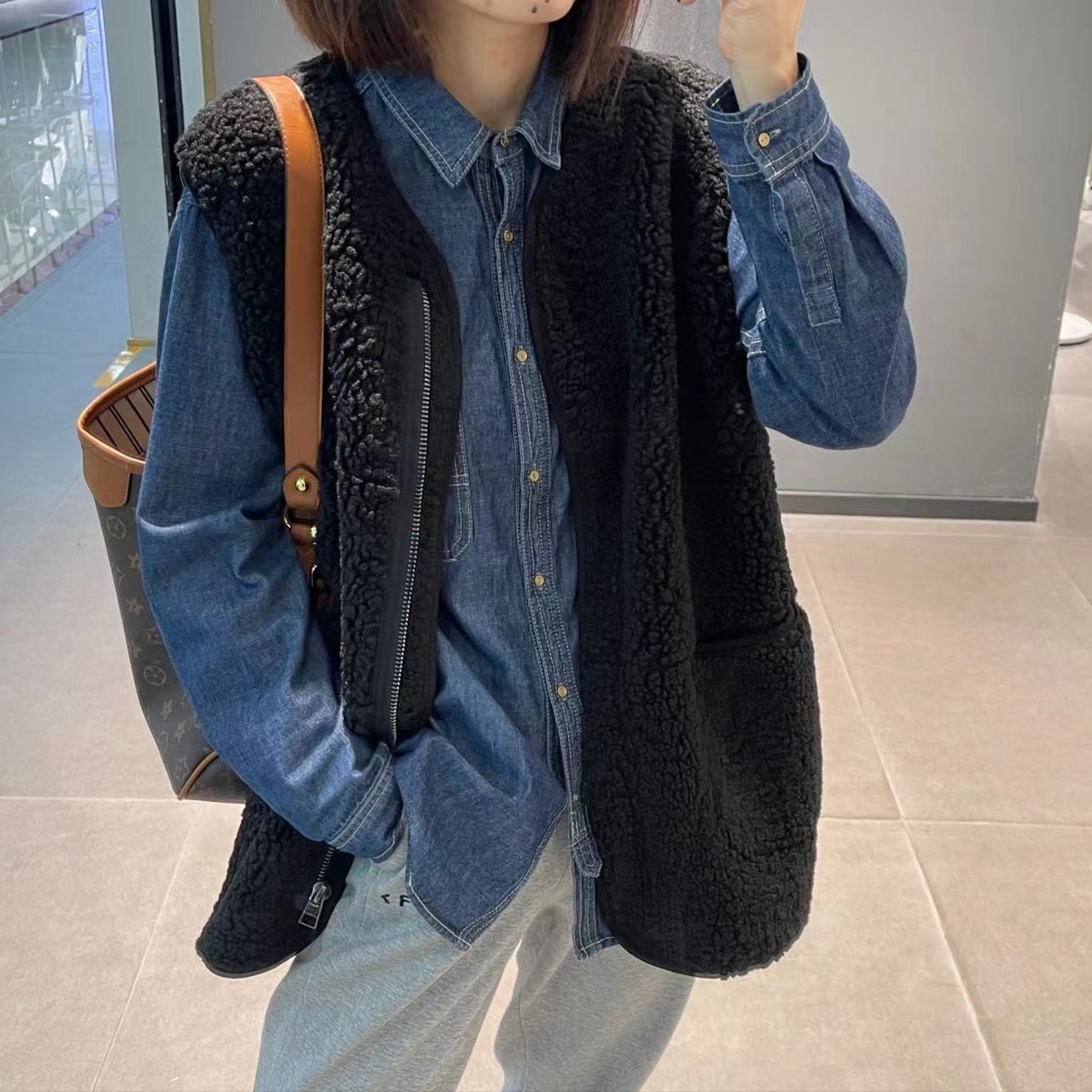 毛毛马甲（宽松版胖瘦OK）