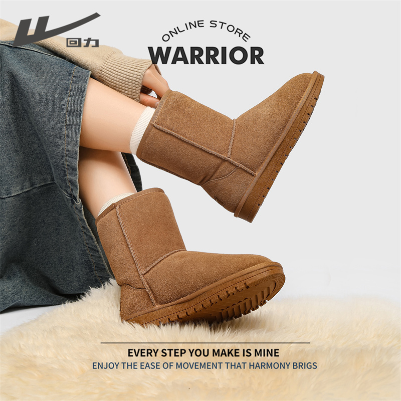 回力高筒雪地靴女款韩版学生长筒靴百搭保暖防寒秋冬雪地靴休闲鞋