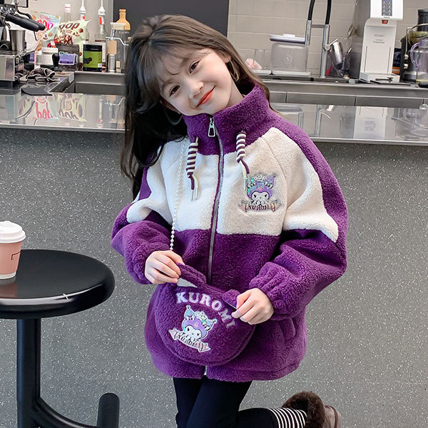 女童库洛米外套冬装2023新款洋气儿童加厚保暖小女孩