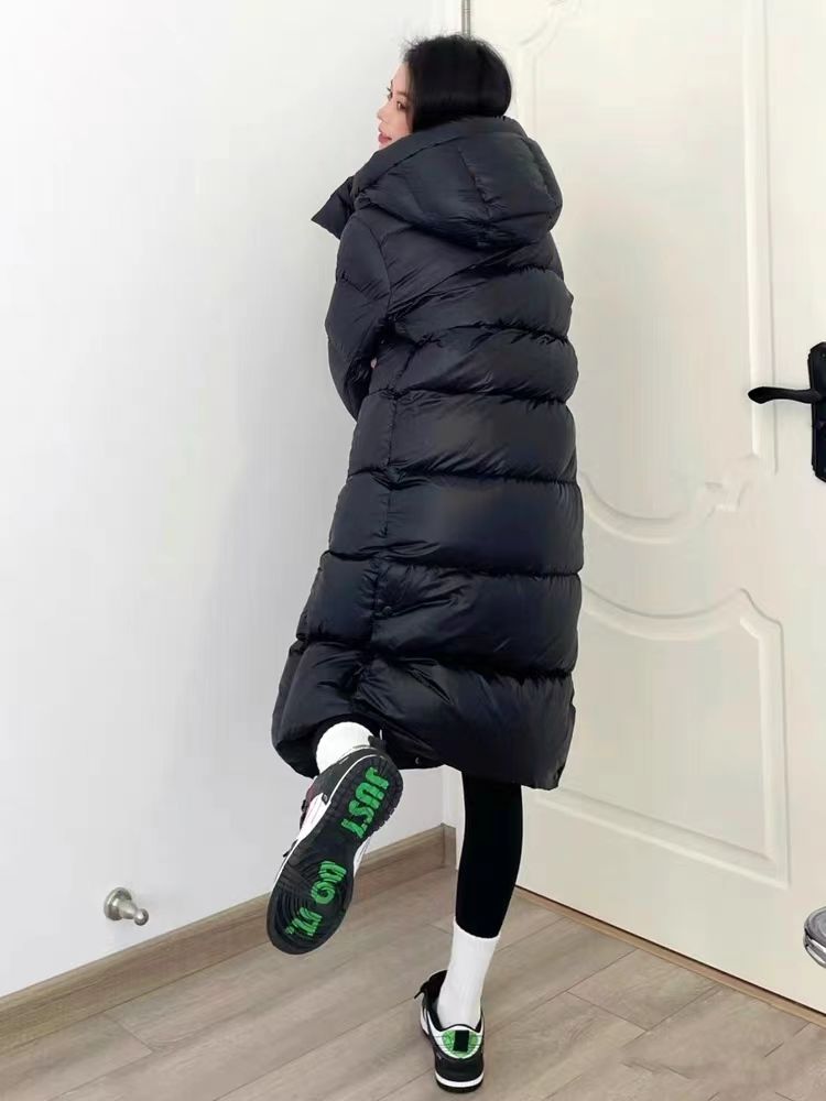 波司断码新款黑金羽绒服男女长款过膝加厚2023冬季新款羽绒服羽绒