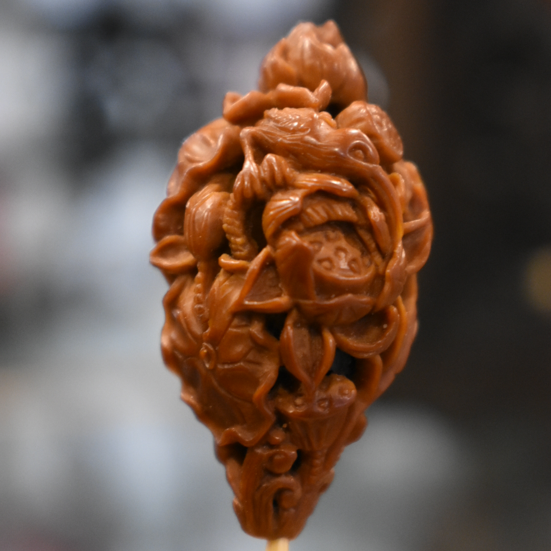 纯手工核雕《荷塘月色》单籽