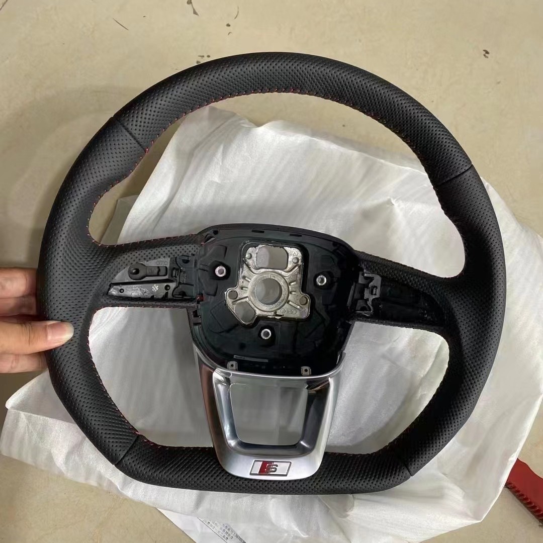 AUDI Q5L Q7 Q8 升级方向盘 平底运动款全打孔S/RS标裸盘