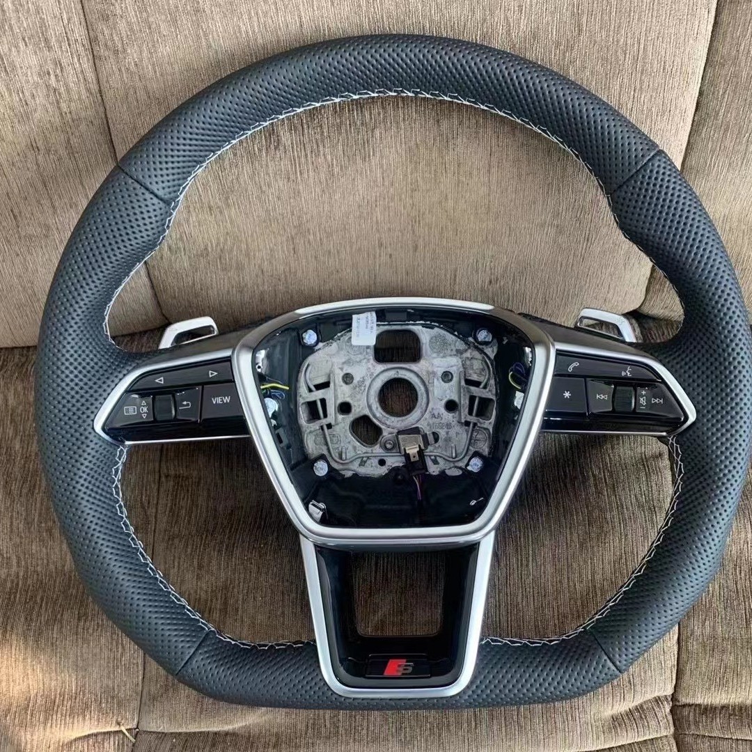 AUDI A6 A7 A8 C8平台车型升级平底全打孔方向盘S/RS标裸盘