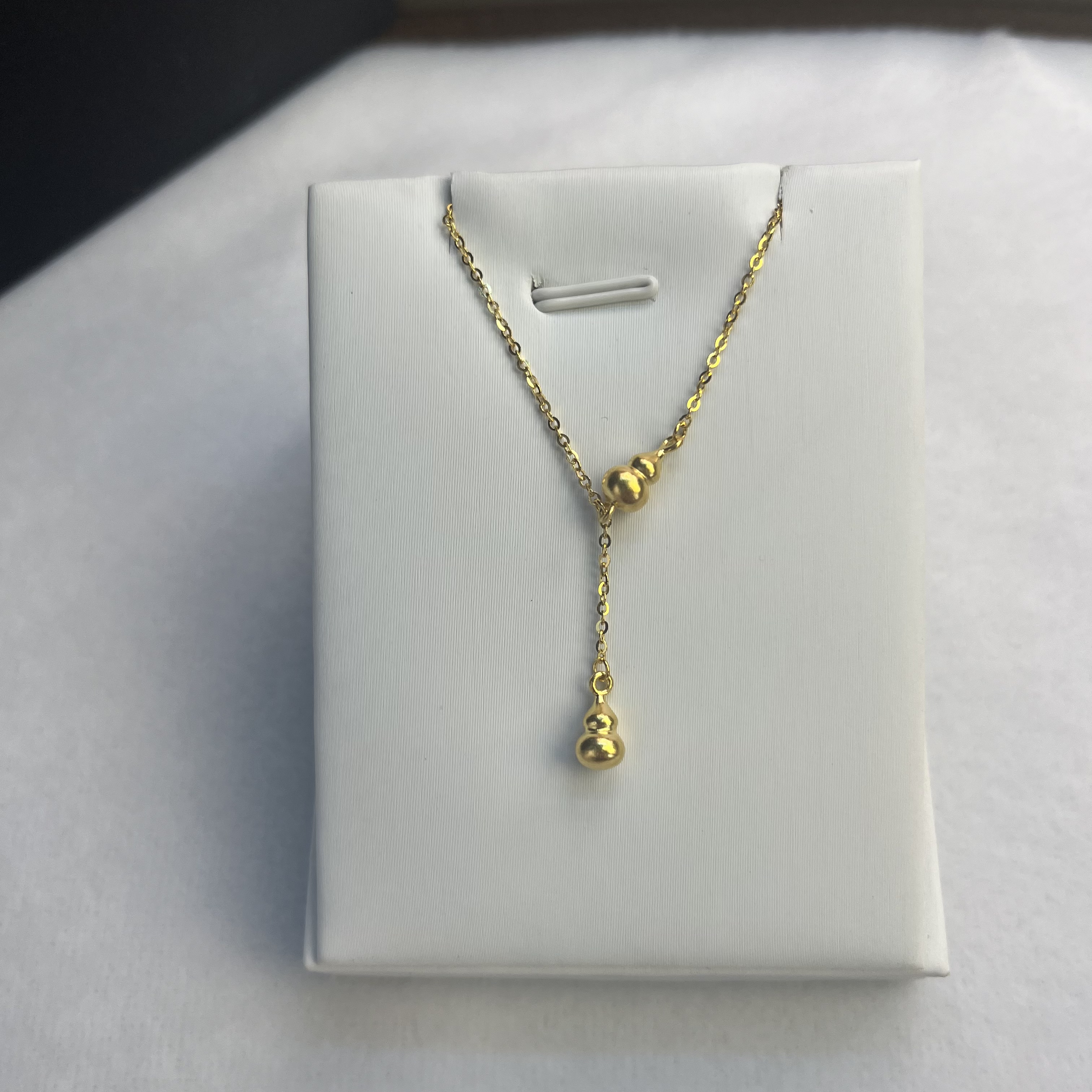 纯万福黄金 足金5G工艺 亮面葫芦吊坠套链 按克卖项链