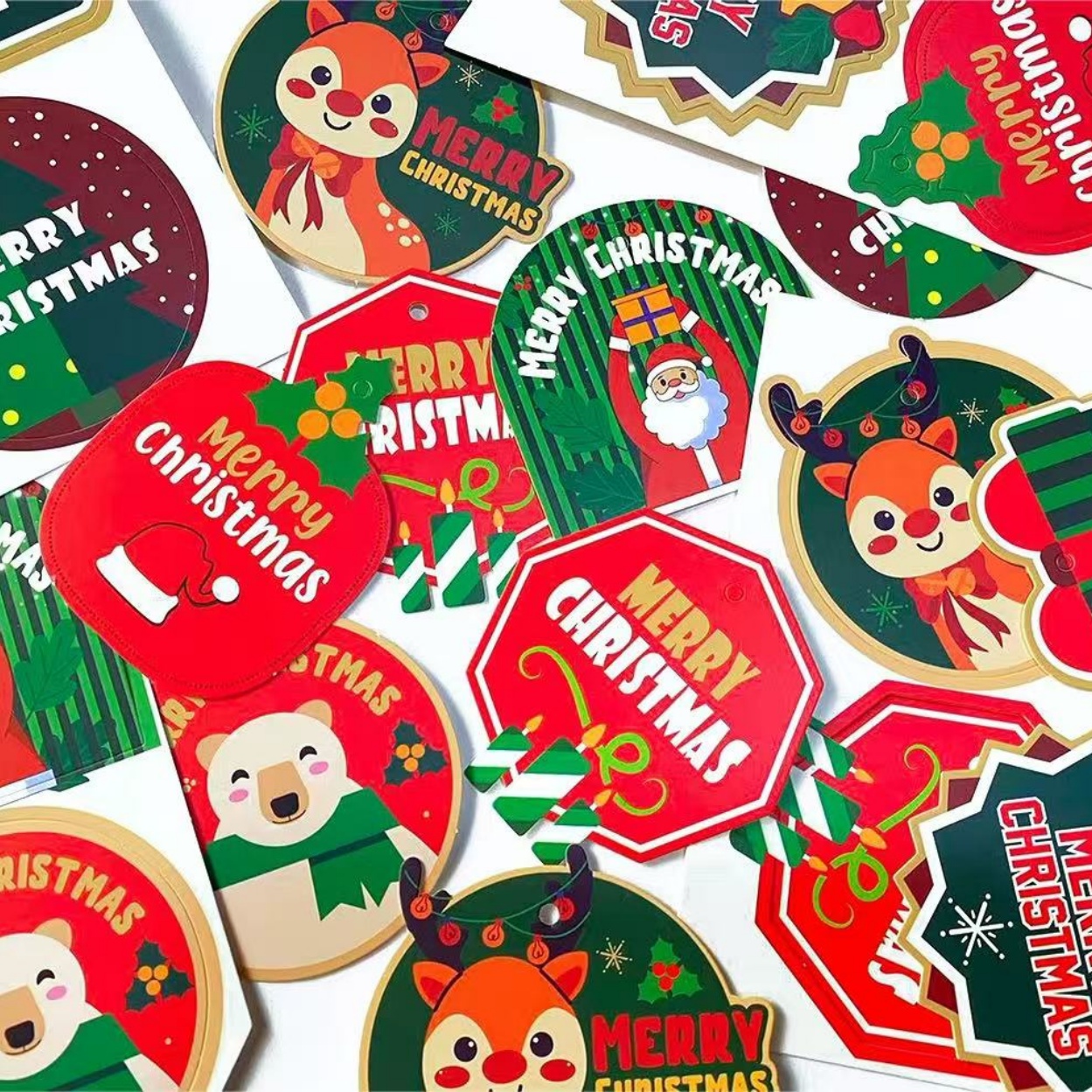 【1帮1】圣诞节创意卡片圣诞树装饰礼物雪人鲜花艺卡片包装花店资材