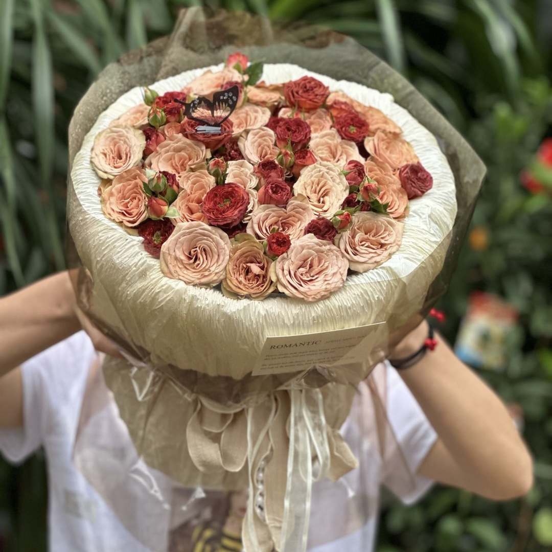 【1帮1】防水加厚定型片半开放式圆形花束包装花店包花diy批发