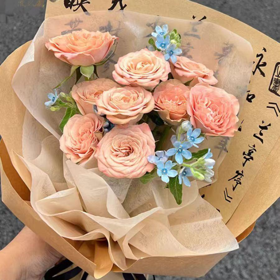 【1帮1】新款古风书法3款混搭到手10包防水花艺花束包装纸包花纸 