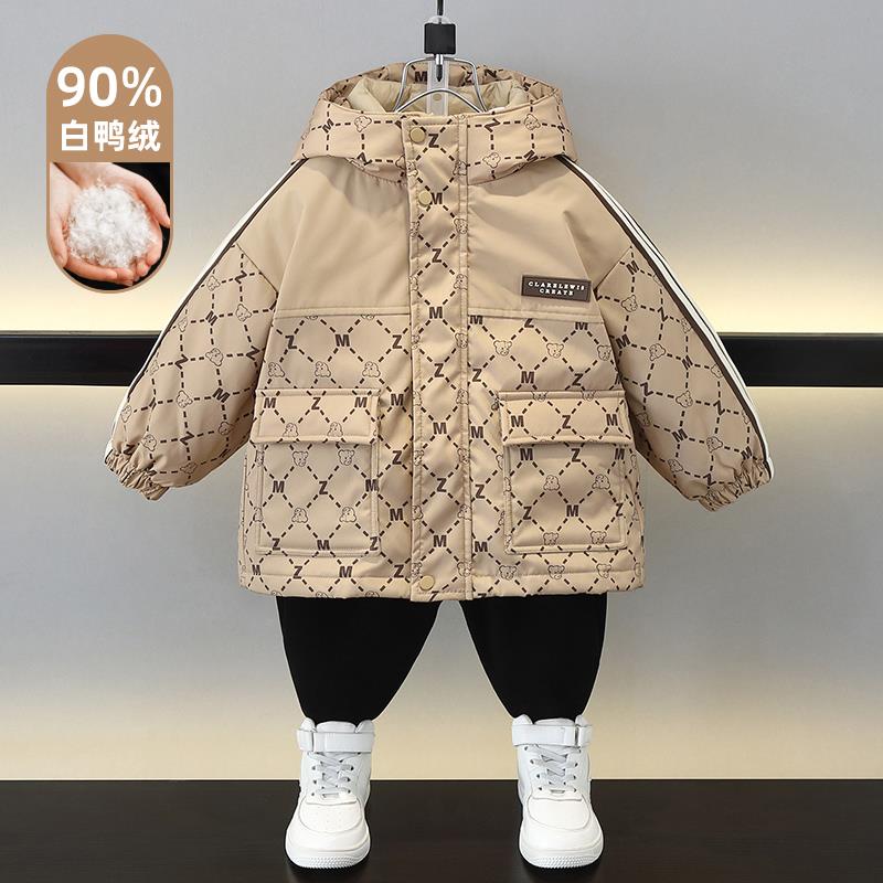 儿童羽绒衣男童冲锋衣可拆卸羽绒内里三防冬季衣服小男孩保暖外套