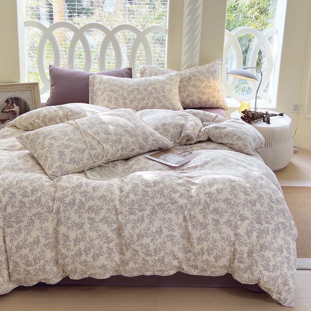 100%纯棉精梳棉单被套1.5米被套单人双人全棉被罩田园四季（鹿）