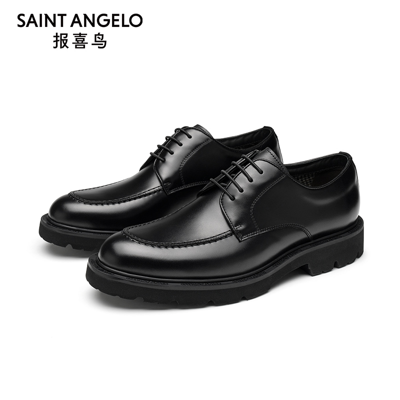 报喜鸟皮鞋新款男士正装皮鞋进口油蜡小牛皮商务鞋