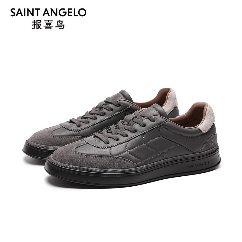 报喜鸟秋季冬季新款男士休闲板鞋真皮反绒时尚鞋子