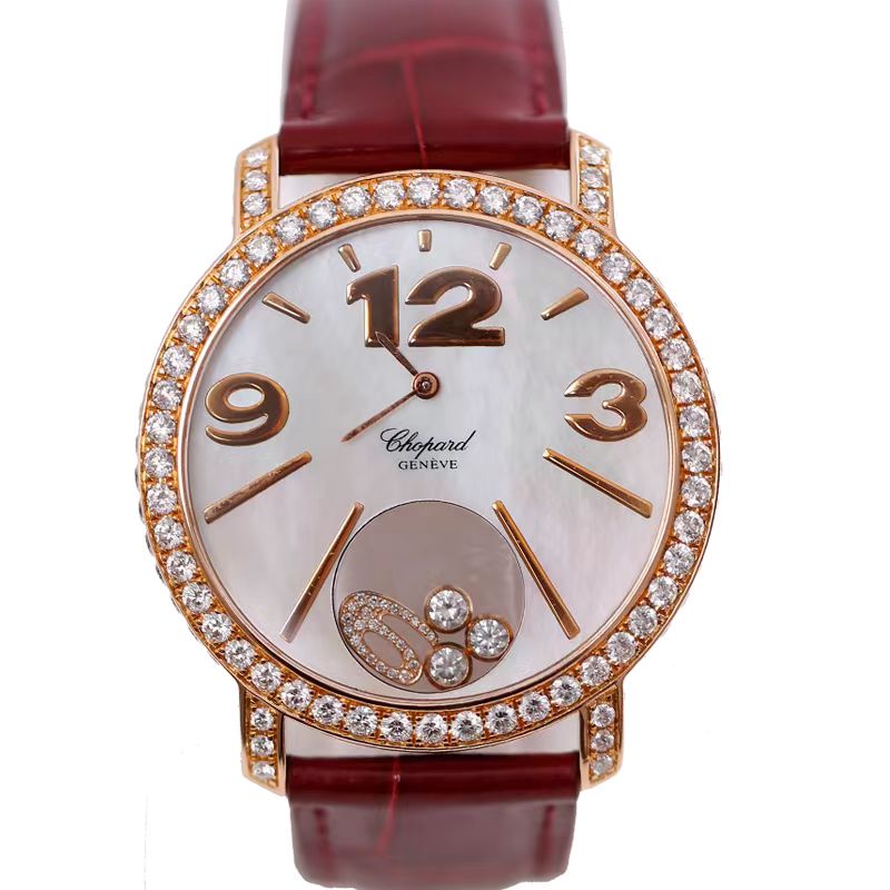 95新 Chopard/萧邦 快乐钻207450原钻贝母盘面单表藏表家名表40mm