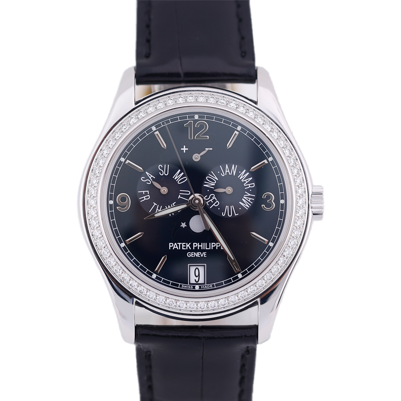95新 Patek Philippe/百达翡丽 5147G年历腕表白金原钻18年全套