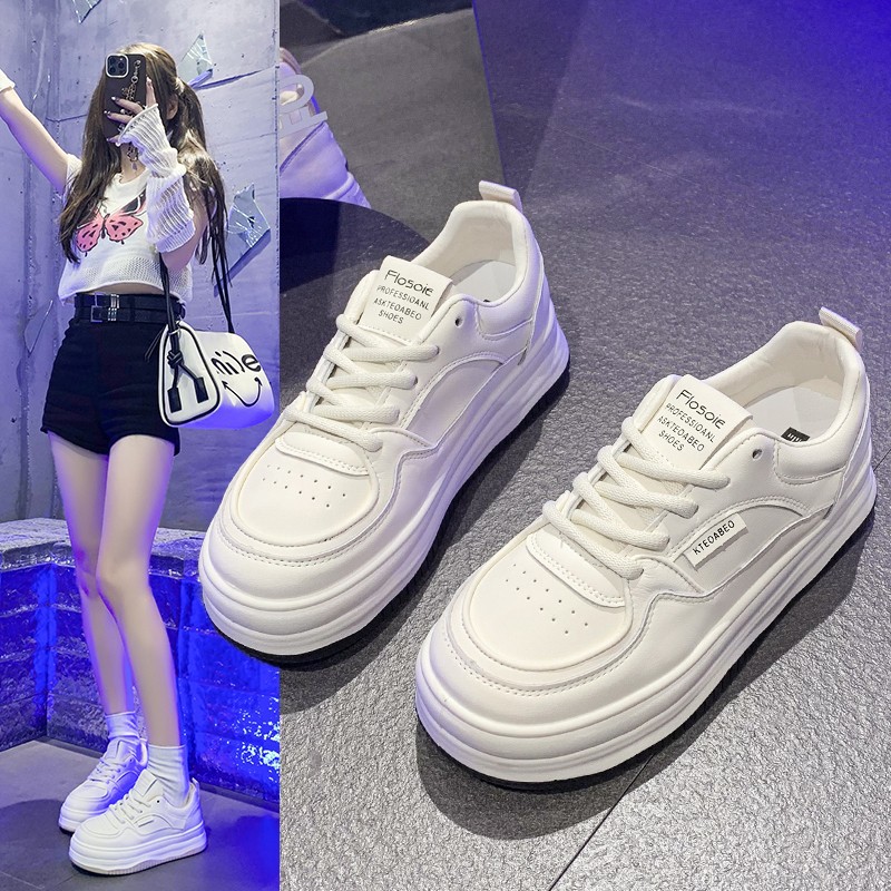 松糕厚底小白鞋女2024秋季韩版新款百搭轻便休闲女鞋板鞋
